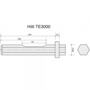 35mm x 520mm Hilti TE3000 Flat Chisel
