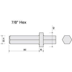 75mm x 450mm Hex Shank 7/8'' Wide Chisel