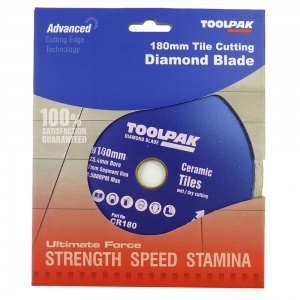 180mm x 25.4mm Tile Diamond Blade 7mm Rim