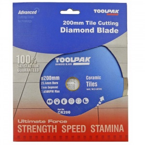 200mm x 25.4mm Tile Diamond Blade 7mm Rim
