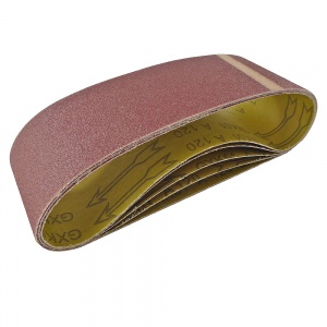 75mm x 533mm Sanding Belt 120 Grit Trade Pack of 5