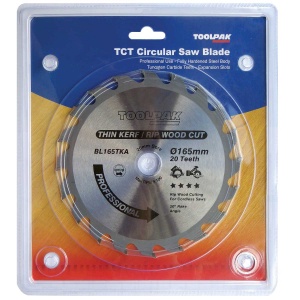 165mm x 20mm x 20T Thin Kerf Cordless TCT Saw Blade