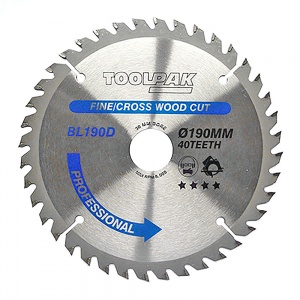 190mm x 30mm x 40T Professional TCT Saw Blade