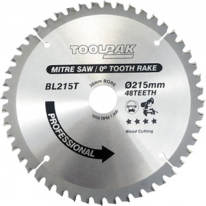 215mm x 30mm x 48T Mitre TCT Saw Blade