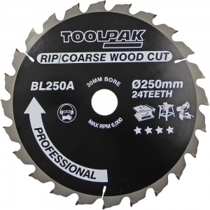 250mm x 30mm x 24T TCT Table / Mitre Saw Blade