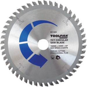 160mm x 20mm x 48T Corian Cutting TCT Saw Blade