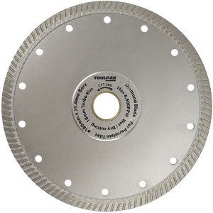 180mm x 25.4mm Tile Diamond Blade 10mm Turbo Rim