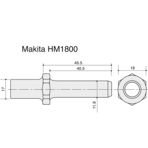 50mm x 160mm Makita HK1800 Series Wide Chisel
