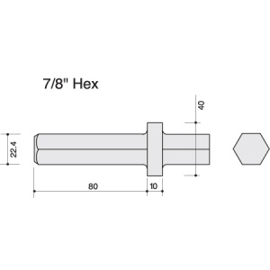 110mm x 520mm Hex Shank 7/8'' Clay Spade