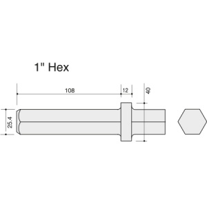 490mm Hex Shank 1'' Point