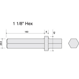 125mm x 500mm Hex Shank 1.1/8'' Tarmac Cutter