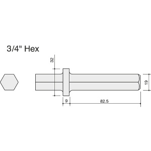 440mm Hex Shank 3/4'' Point