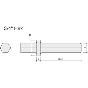 50mm x 325mm Hex Shank 3/4'' Wide Chisel