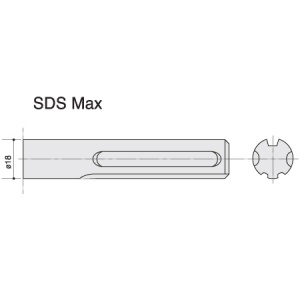 25mm x 300mm SDS Max Flat Chisel - Display