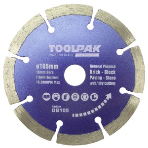 105mm x 16mm Diamond Blade 7mm Segment