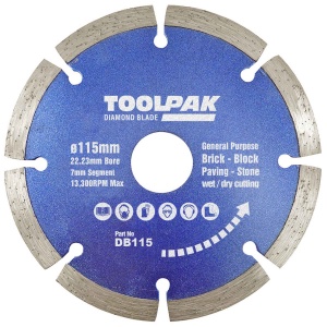 115mm x 22.23mm Diamond Blade 7mm Segment