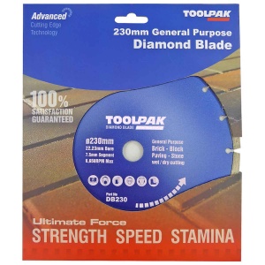 230mm x 22.23mm Diamond Blade 7.2mm Segment