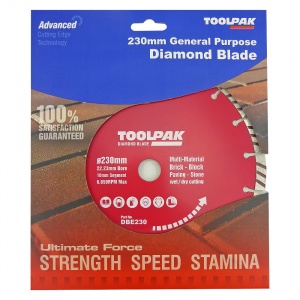 230mm x 22.23mm Diamond Blade 10mm Turbo Segment