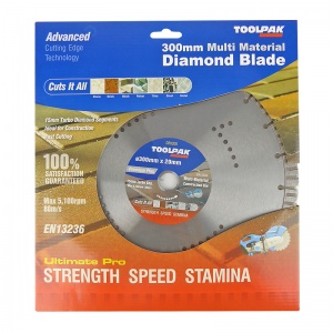 300mm x 20mm Multi-Material Diamond Blade 15mm Turbo Segment