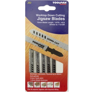 75mm 10tpi Down Cut Jigsaw Blades Wood Pack of 5