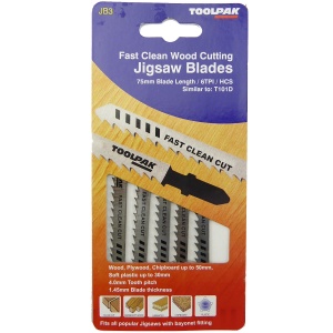 75mm 6tpi Clean Cut Jigsaw Blades Wood Pack of 5