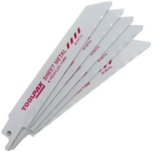 150mm 25tpi Thin Profile Cut Reciprocating Saw Blade Metal Pack of 5