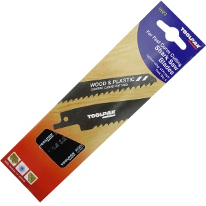 150mm 6tpi Fast Curve Cut Reciprocating Saw Blade Wood Pack of 5