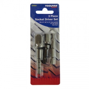 Socket Driver Set - 3 Piece - 1/4 Hex