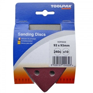 93mm Sanding Triangle 240 Grit Display Pack of 10