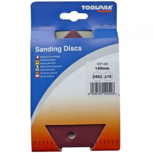 140mm Detail Sander Disc 240 Grit 5 Hole Display Pack of 10