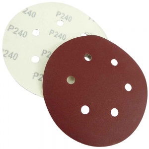 150mm Sanding Disc 240 Grit 6 Hole Display Pack of 10